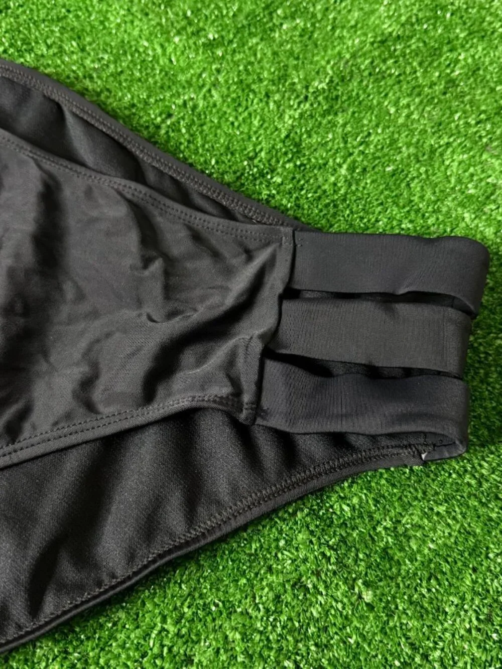 Time and Tru High Waisted Strappy Side Black Bikini Bottoms Plus Size 2X